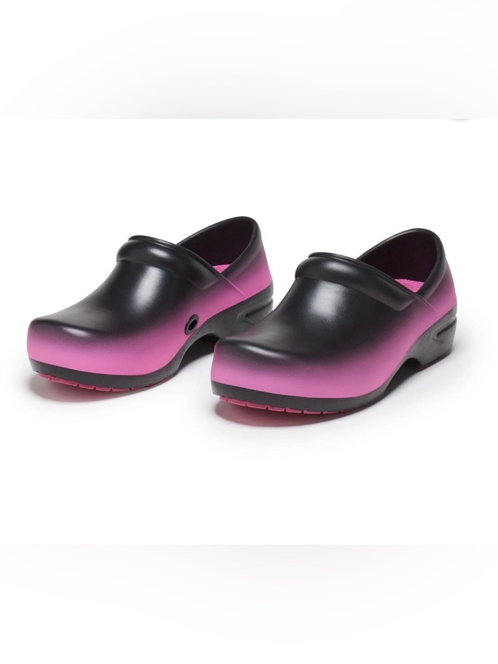 Anywear Black & Pink Nursing Work Shoes Waterproof Non Slip Clogs | US Size 6